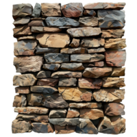 A stone wall made up of many different types of rocks png