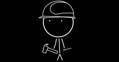 Builder working with a hammer video