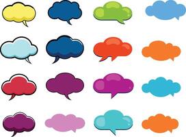 cloud shape 3D speech bubble icon.colorful speech bubble icon clip art set. vector