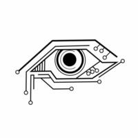 illustration graphic of design simple robot eye for technology elements vector