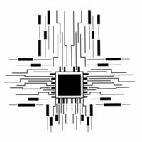 illustration graphic of design elements chipset for technology concept vector