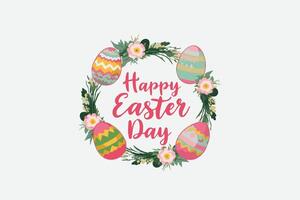 Happy easter day hand drawn illustration, easily editable file vector