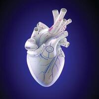 3D image of human heart, a future machine that can replace human heart. vector