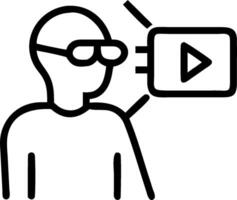 A man with glasses is holding a player vector