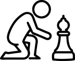 A man is kneeling down to play a game of chess vector