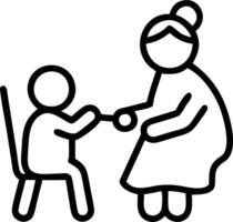 A woman is sitting in a chair with a child vector