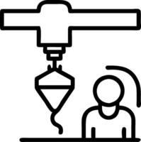 A person is working on a machine that is connected to a pipe vector