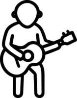 A man playing guitar on a white background vector