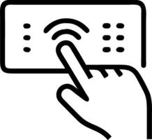 A hand pressing a button on a remote control vector