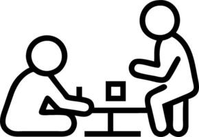 Two people playing chess on a table vector
