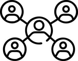 A group of people connected by a circle vector