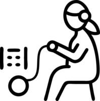 A woman is playing with a ball and a mouse vector