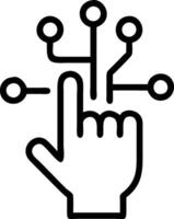 A hand with a finger pointing to a computer vector