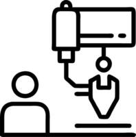 A black and white illustration of a person working on a machine vector