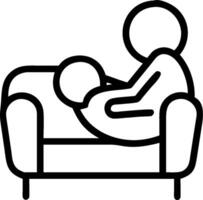 A man sitting on a couch with a baby vector