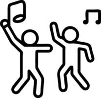 Two people dancing with music notes vector