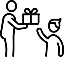A man giving a gift to another person vector