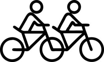 Two people riding bicycles on a white background vector