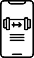 A black and white image of a barbell vector