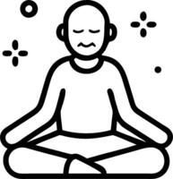 A man in meditation pose with stars around him vector