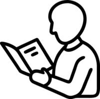A man reading a book in a line drawing vector