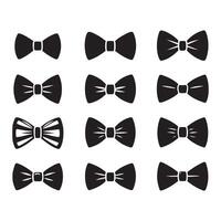 Selection of bow tie silhouettes on a plain white surface vector