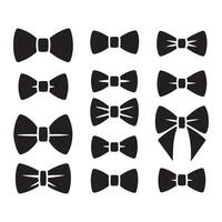 Assorted bow tie silhouettes displayed on white vector