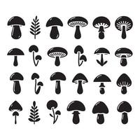 Arrangement of mushroom shapes on a white background vector