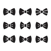 Display of bow tie silhouettes over a white background vector
