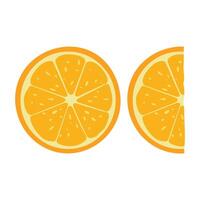 Round and half orange slice , isolated on white background. icon, illustration vector