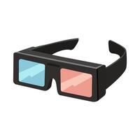 Realistic 3d illustration of movie glasses with movie effects in movie , , isolated on white background vector