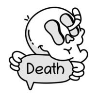 A death message icon in drawing style vector