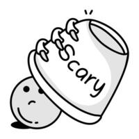 Scary icon in drawing style vector