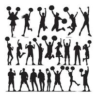 Set of cheer silhouettes illustrated against a white background vector