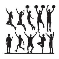 Assortment of cheer silhouettes set on a white background vector