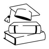 Education icon in doodle style vector