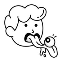 A doodle icon of a creepy character vector