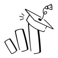 Educational analysis icon in drawing style vector