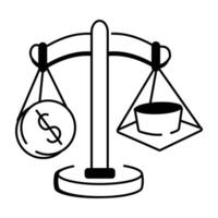Education comparison with cost, a drawing style icon vector