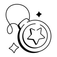 Medal icon in drawing style vector