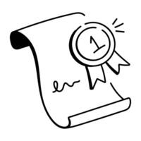 Certificate icon in drawing style vector