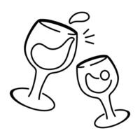 Cheers icon in drawing style vector