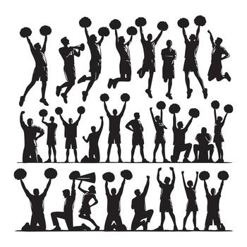 formación de animar siluetas Destacados en un blanco antecedentes vector