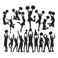 Set of cheer silhouette on white background vector