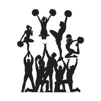 Ensemble of cheer silhouettes portrayed on a white background vector
