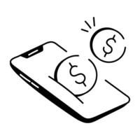A sketchy icon of online payment app vector