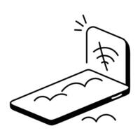 A sketchy icon of no internet vector