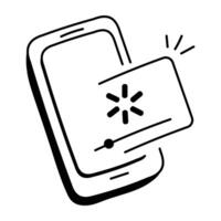 A sketchy icon of mobile streaming vector