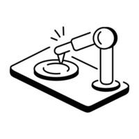 Hand drawn icon of robotic app building vector