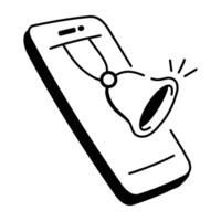 Hand drawn icon of mobile notification vector